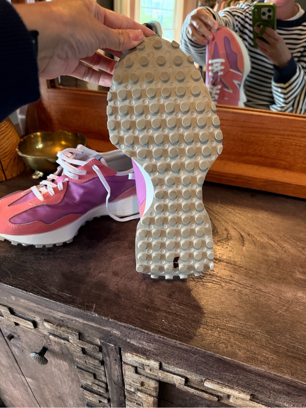 New Balance Women’s Pink and Purple Lace-Up Sneakers - Picture 8 of 10